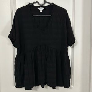 Black peplum style blouse